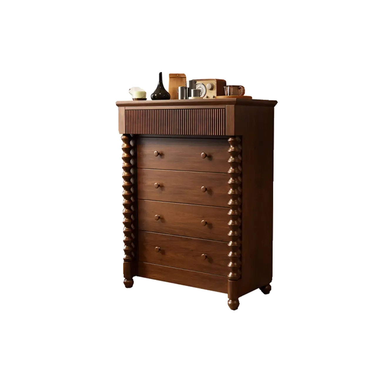 Traditional Wood Dresser with 5-Drawers for Living Room Image - 8