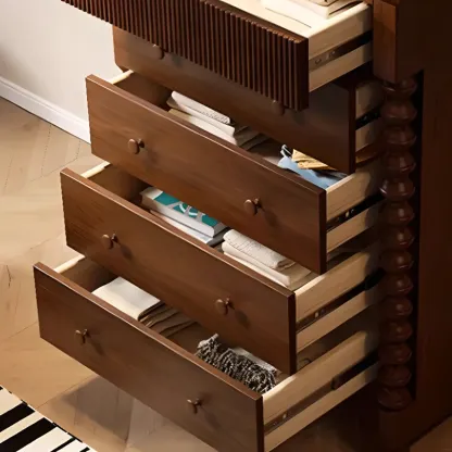 Traditional Wood Dresser with 5-Drawers for Living Room Image - 11