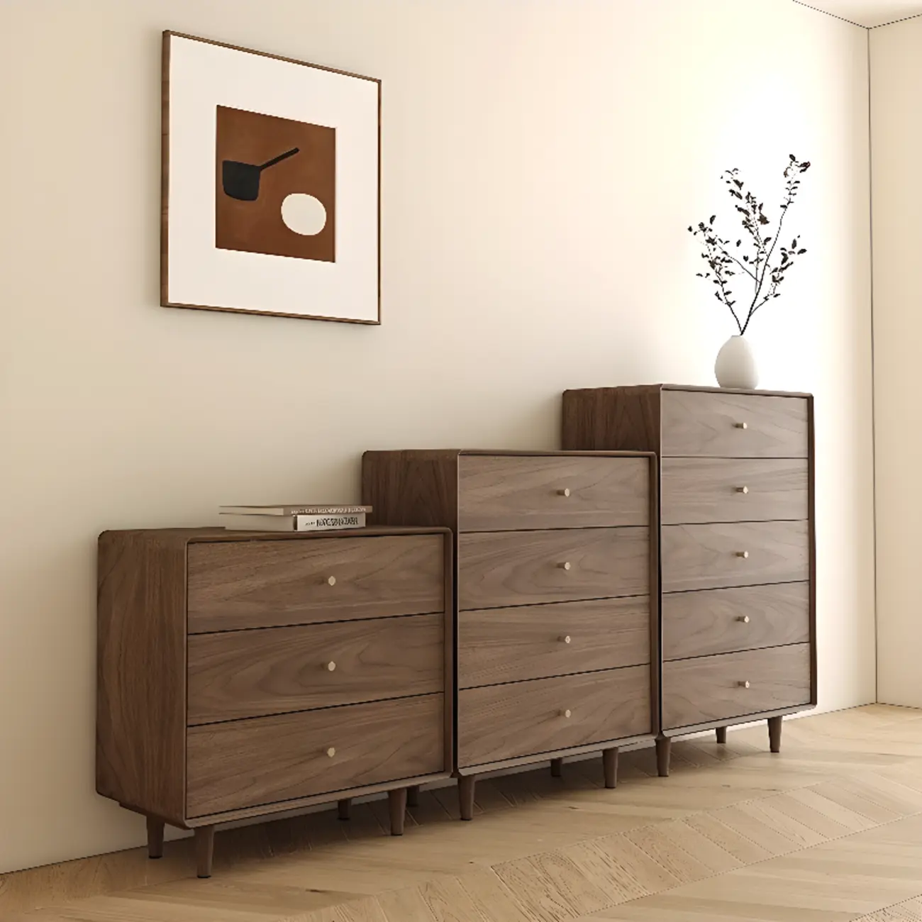 Ordinary Brown Wood Modern Dressers WIth 3~5 Drawers Image - 1 | homeyfad