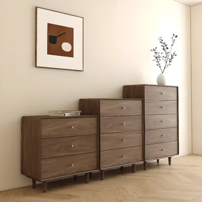 Ordinary Brown Wood Modern Dressers WIth 3~5 Drawers Image - 1