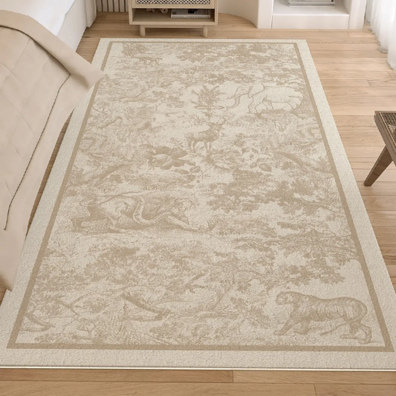 Vintage Loop Velvet Plants and animal Easy Care Area Rug Image - 1 | homeyfad
