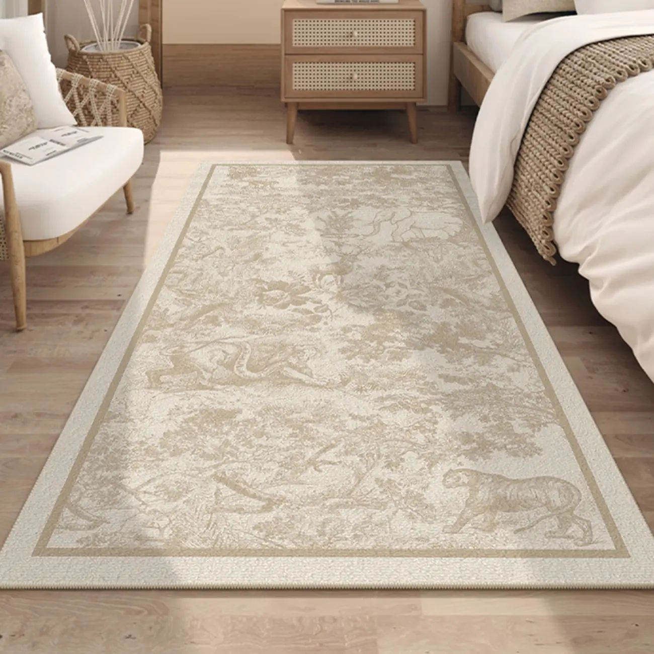 Vintage Loop Velvet Plants and animal Easy Care Area Rug Image - 2 | homeyfad