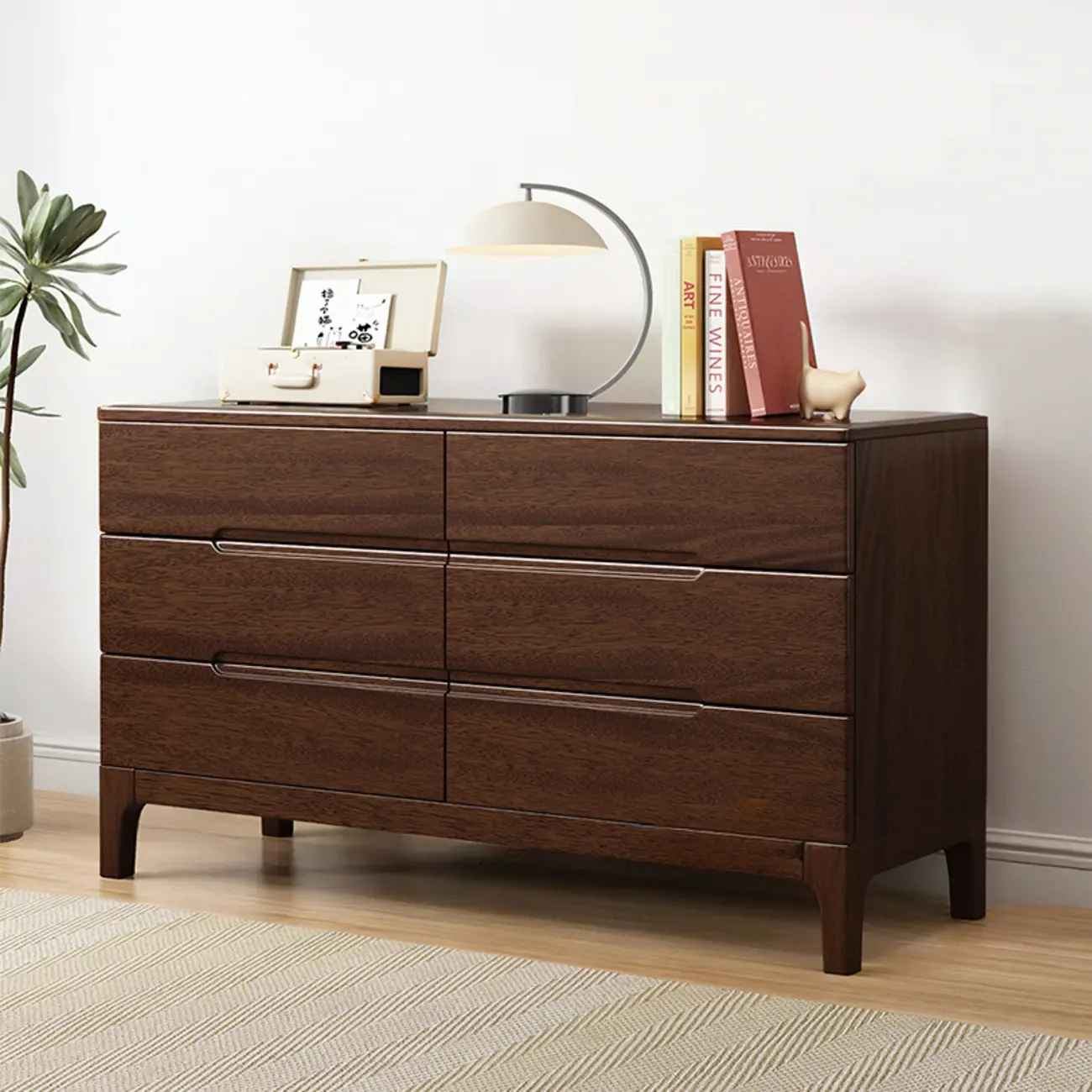 Classic Wooden Dresser with 5-Drawers for Living Room Image - 2 | homeyfad