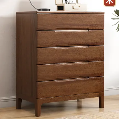 Classic Wooden Dresser with 5-Drawers for Living Room Image - 3