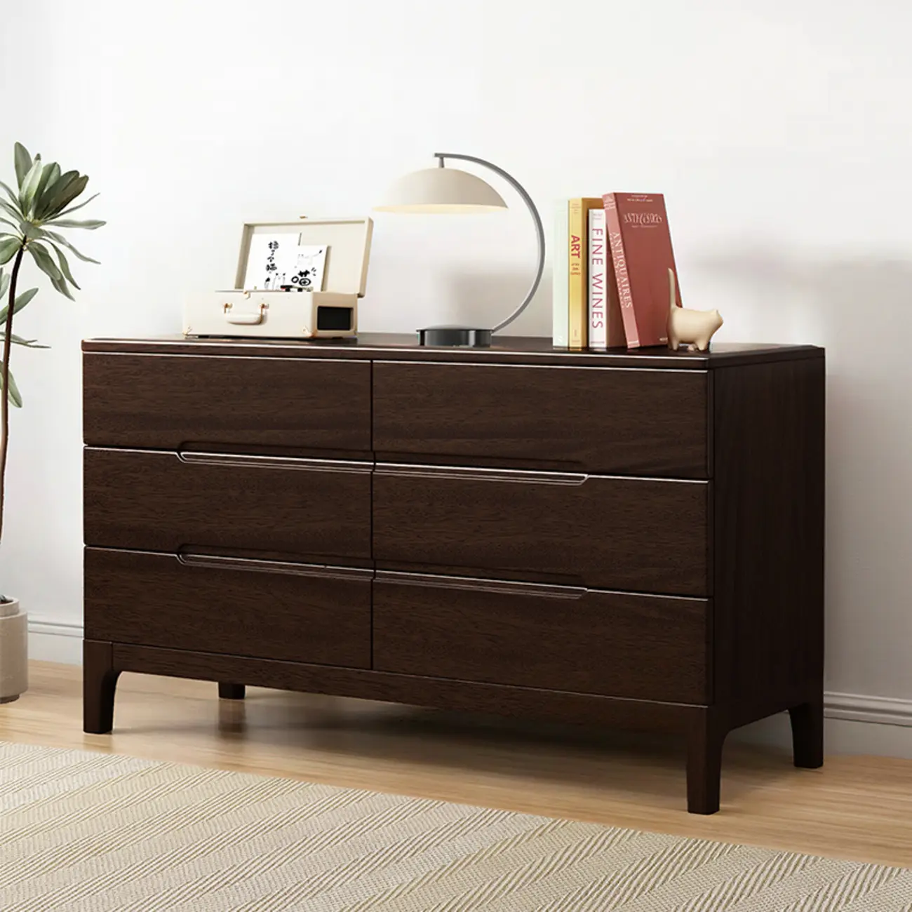 Classic Wooden Dresser with 5-Drawers for Living Room Image - 8 | homeyfad