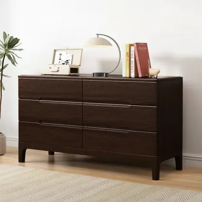Classic Wooden Dresser with 5-Drawers for Living Room Image - 8