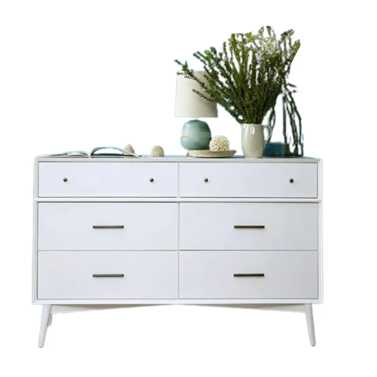 Modern Black Wood Dresser with 6 Drawers for Bedroom Image - 6 | homeyfad