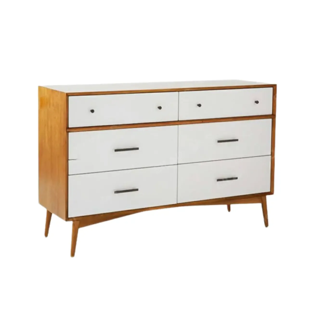 Modern Black Wood Dresser with 6 Drawers for Bedroom Image - 10