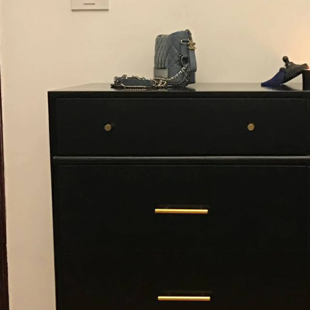 Modern Black Wood Dresser with 6 Drawers for Bedroom Image - 13 | homeyfad