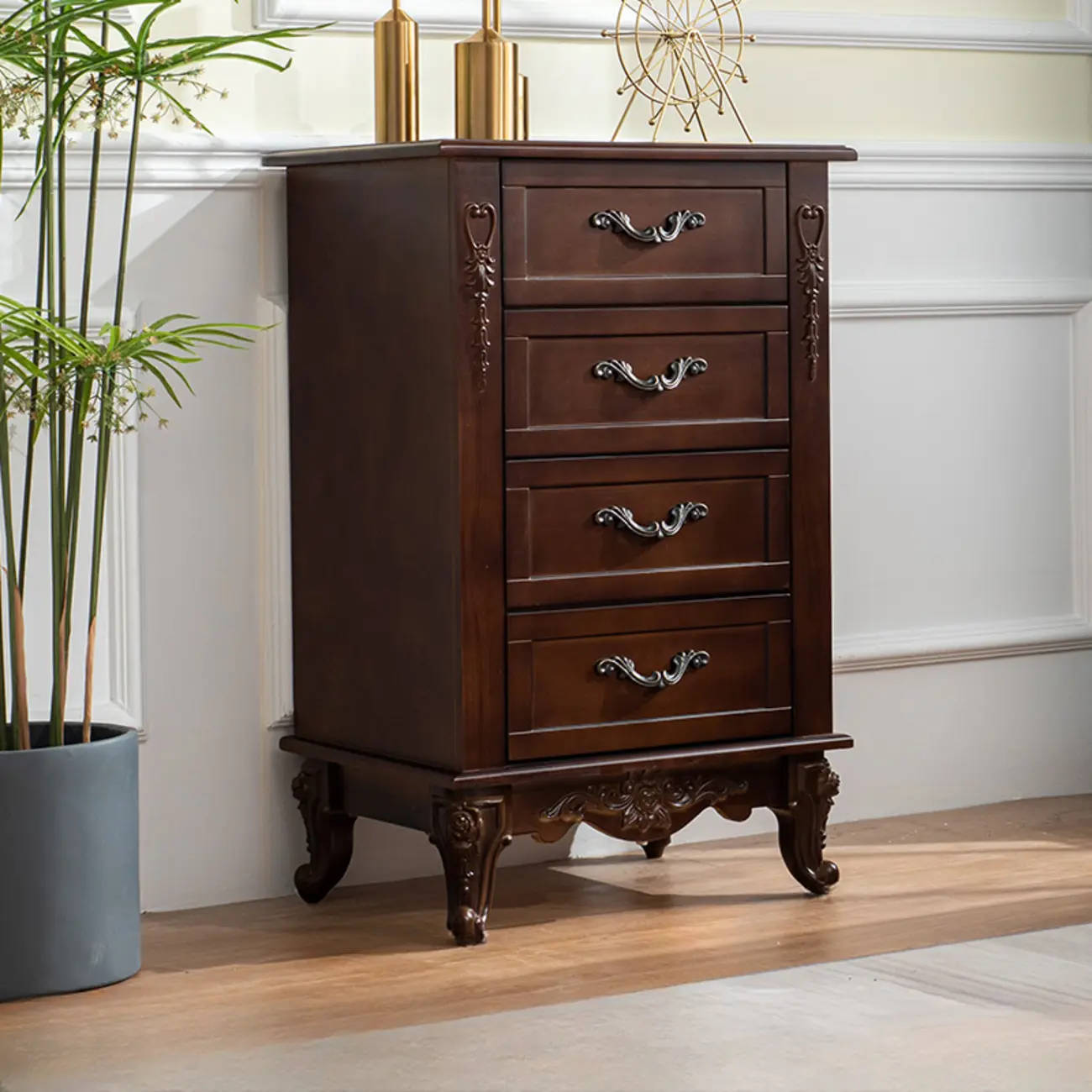 Traditional Wood Chest with 5-Drawers for Bedroom Image - 8 | homeyfad
