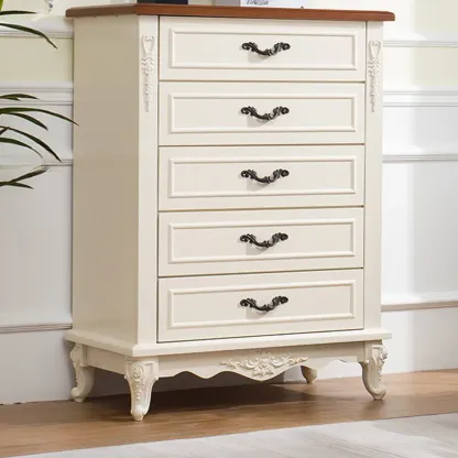 Traditional Wood Chest with 5-Drawers for Bedroom Image - 16