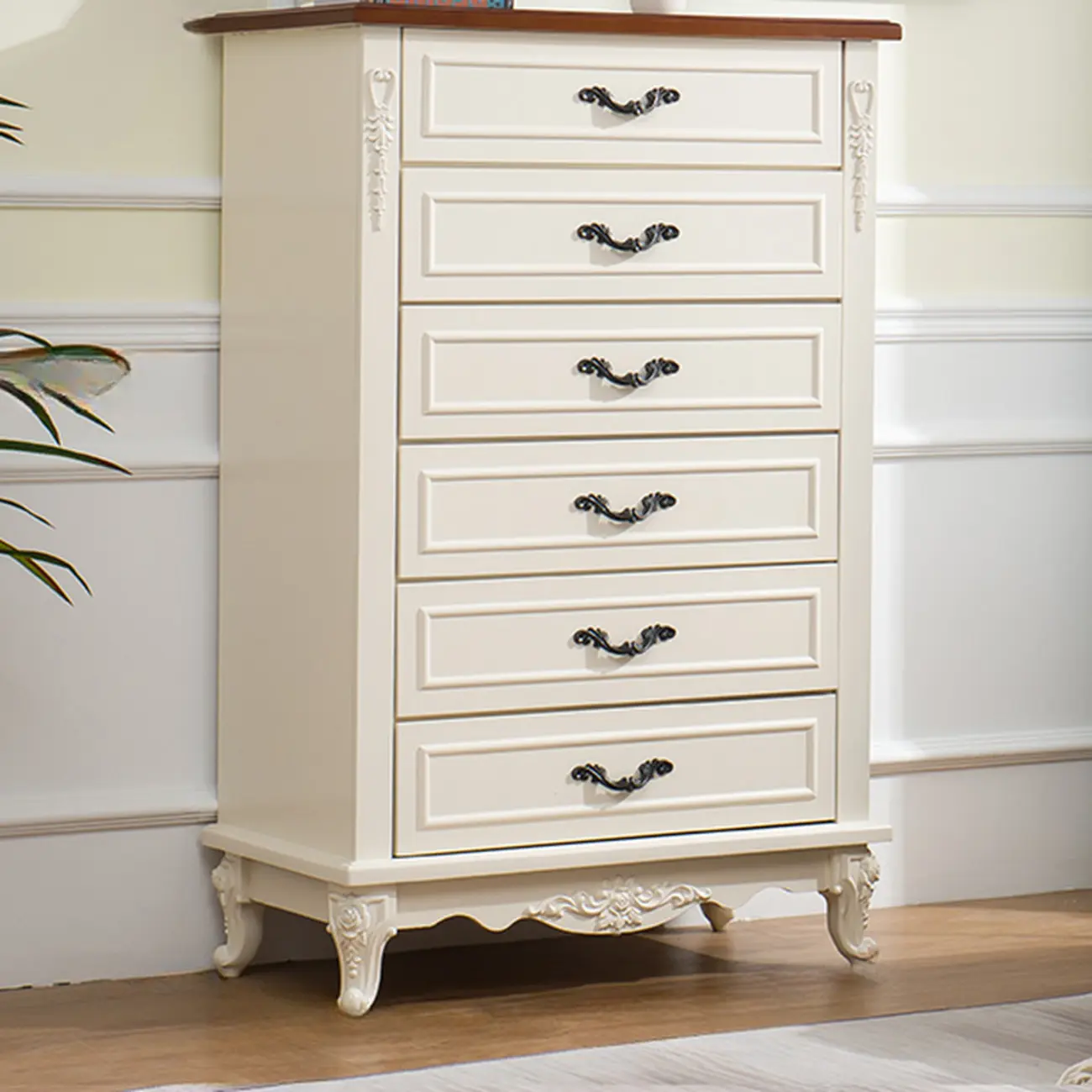 Traditional Wood Chest with 5-Drawers for Bedroom Image - 17 | homeyfad