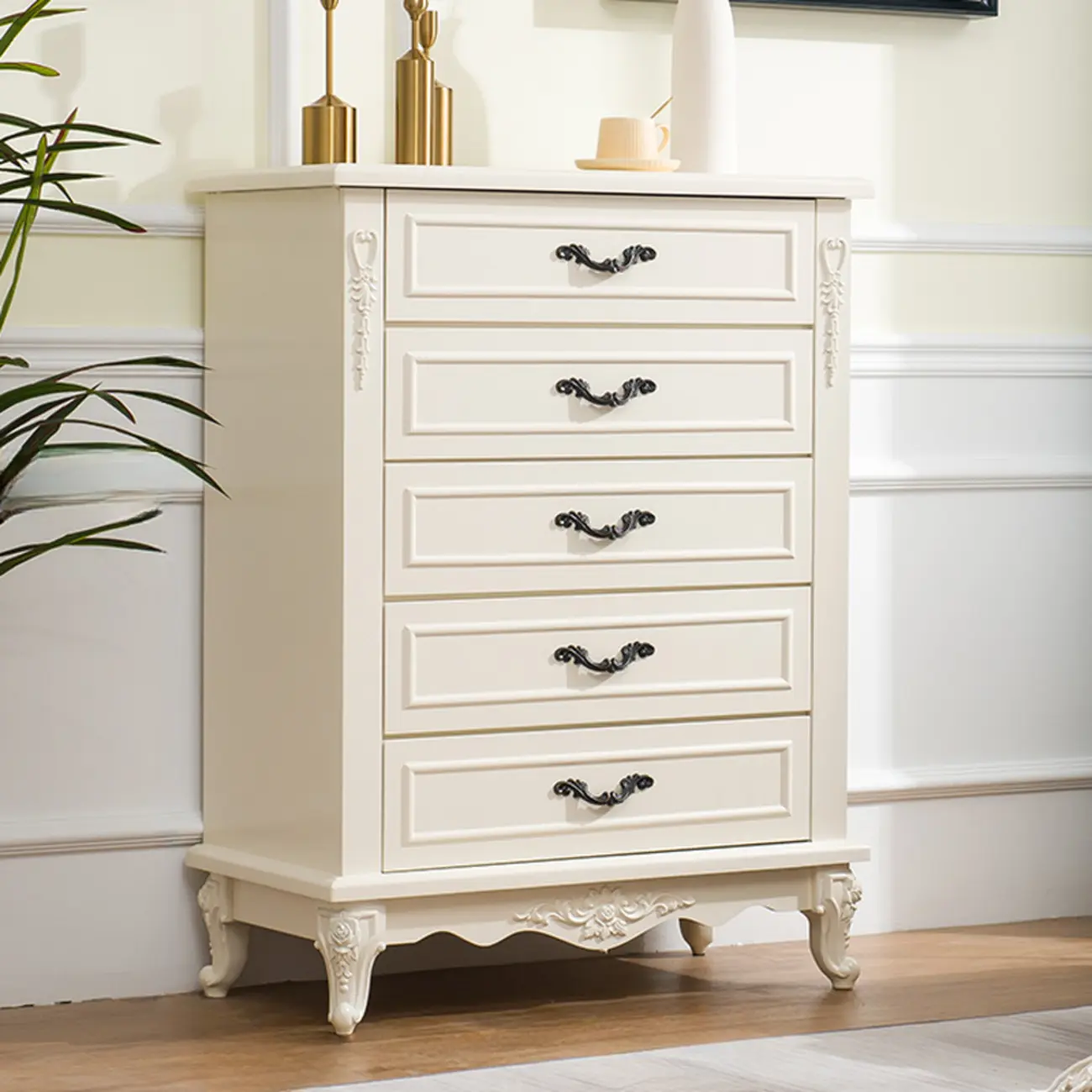 Traditional Wood Chest with 5-Drawers for Bedroom Image - 19 | homeyfad