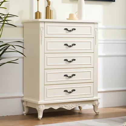 Traditional Wood Chest with 5-Drawers for Bedroom Image - 19