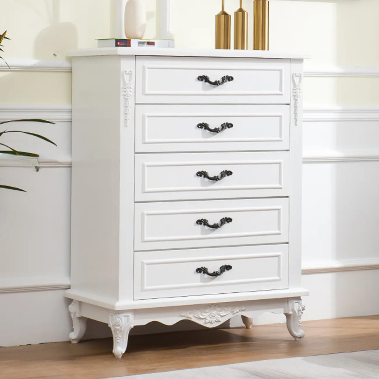Traditional Wood Chest with 5-Drawers for Bedroom Image - 24 | homeyfad