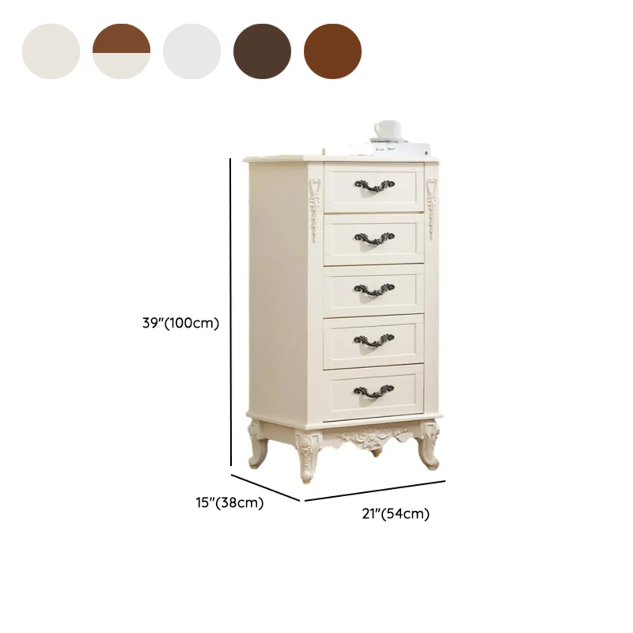 Traditional Wood Chest with 5-Drawers for Bedroom #size | homeyfad