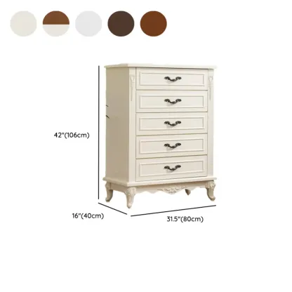 Traditional Wood Chest with 5-Drawers for Bedroom Image - 27