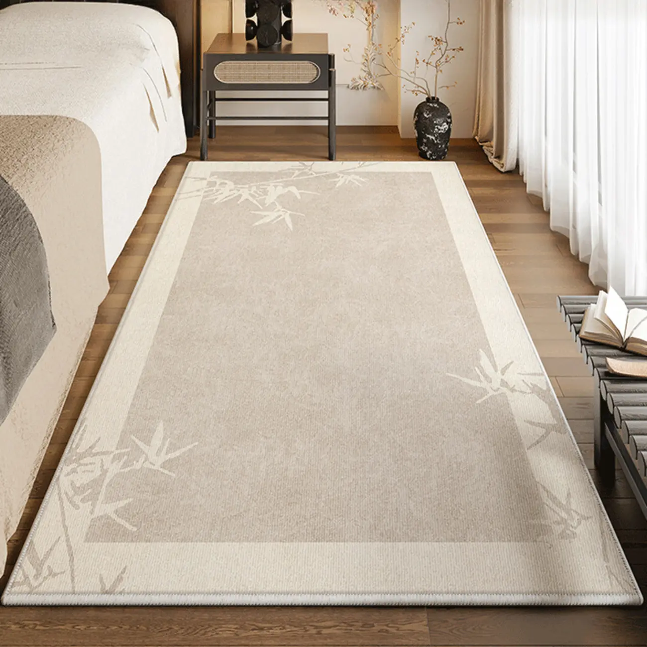 Modish Handmade Faux Cashmere Plants Rectangle Area Rug Image - 4 | homeyfad