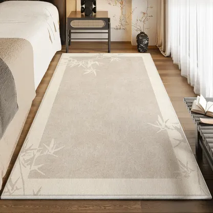 Modish Handmade Faux Cashmere Plants Rectangle Area Rug Image - 4