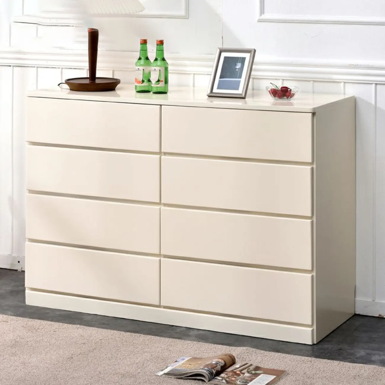 Modern Natural Wood Double Dresser with 5-Drawers Image - 7 | homeyfad