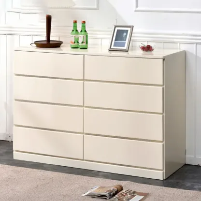 Modern Natural Wood Double Dresser with 5-Drawers Image - 7