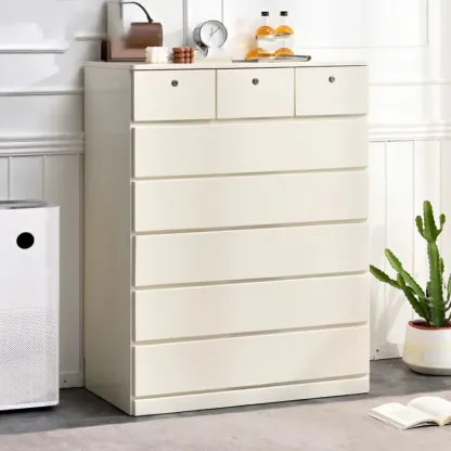 Modern Natural Wood Double Dresser with 5-Drawers Image - 9