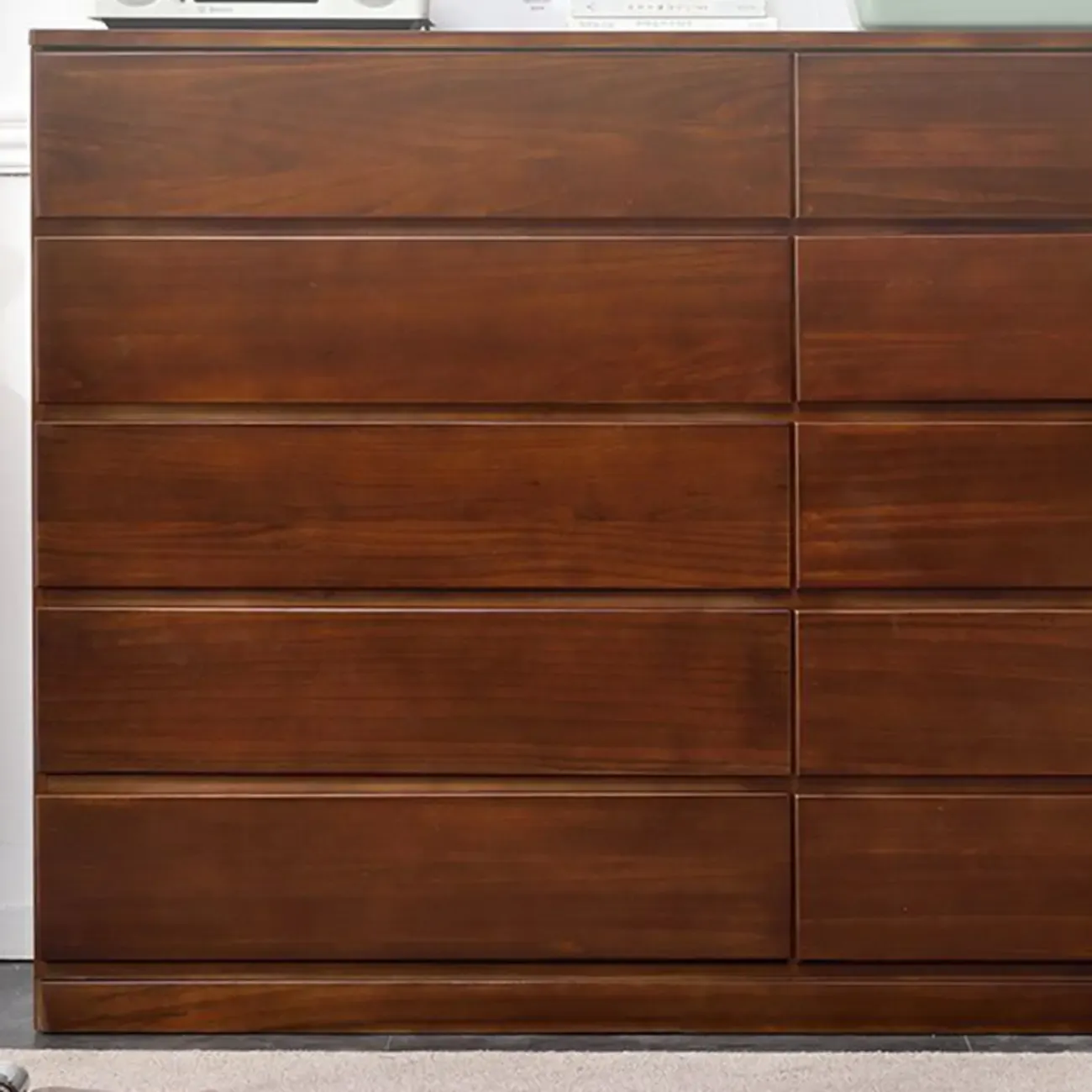 Modern Natural Wood Double Dresser with 5-Drawers Image - 17