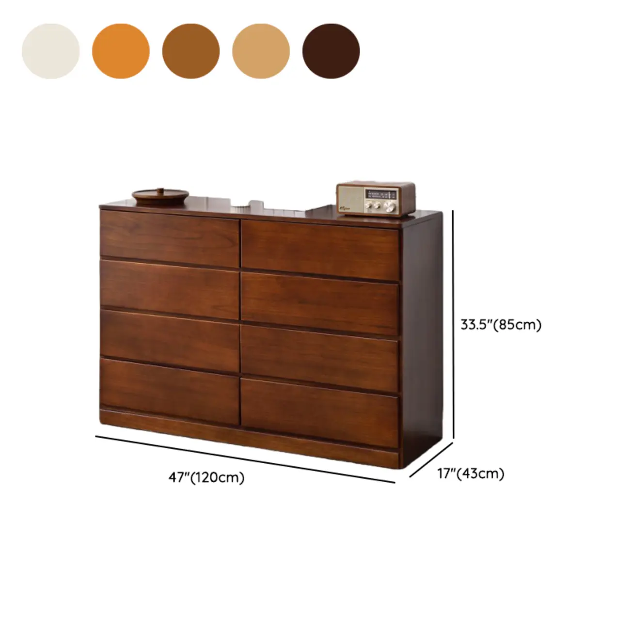 Modern Natural Wood Double Dresser with 5-Drawers Image - 36 | homeyfad