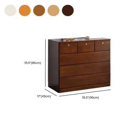 Modern Natural Wood Double Dresser with 5-Drawers Image - 37