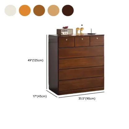 Modern Natural Wood Double Dresser with 5-Drawers Image - 38