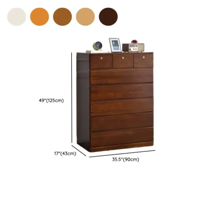 Modern Natural Wood Double Dresser with 5-Drawers Image - 39