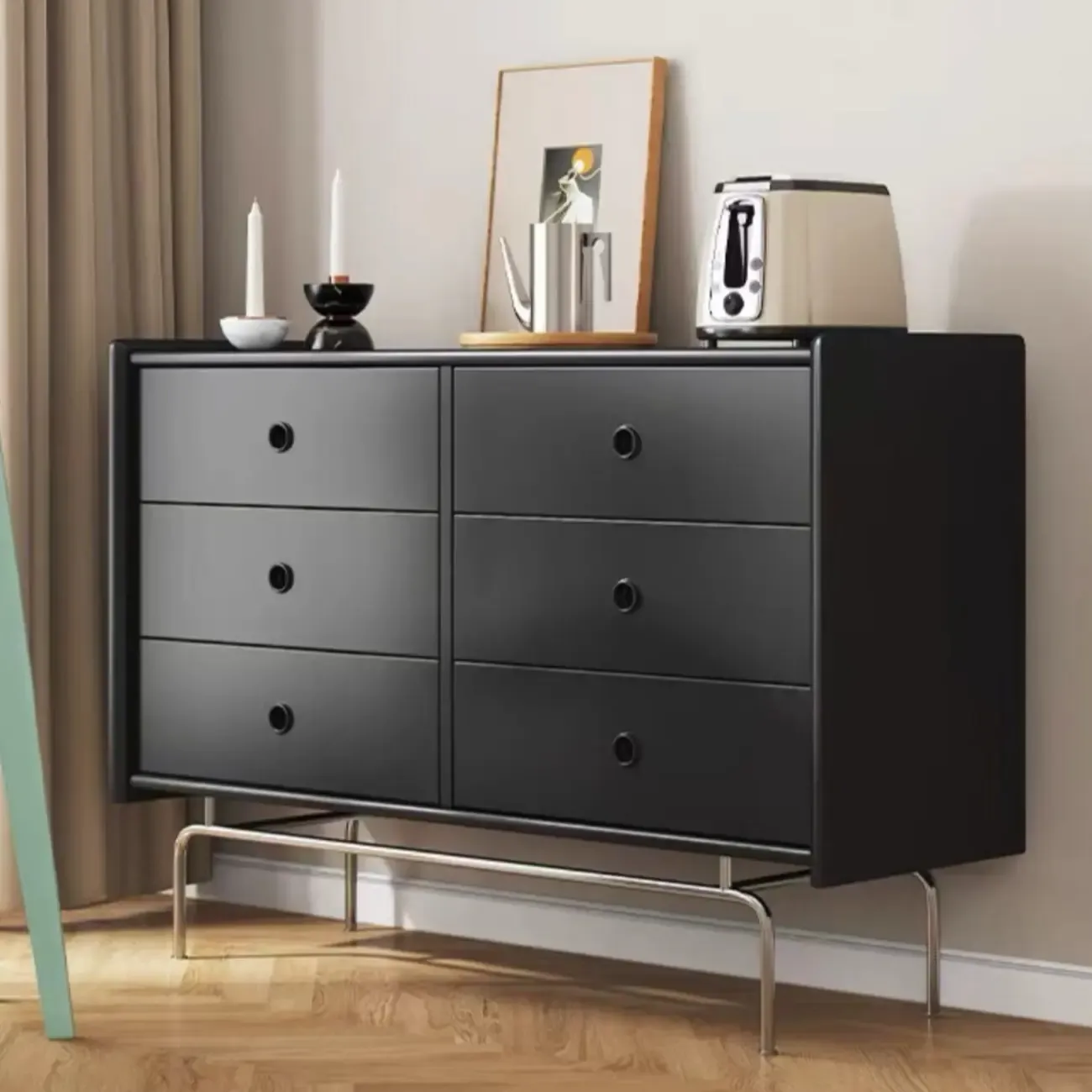 Modern Wood Dresser with Drawers for Bedroom and Restroom Image - 4