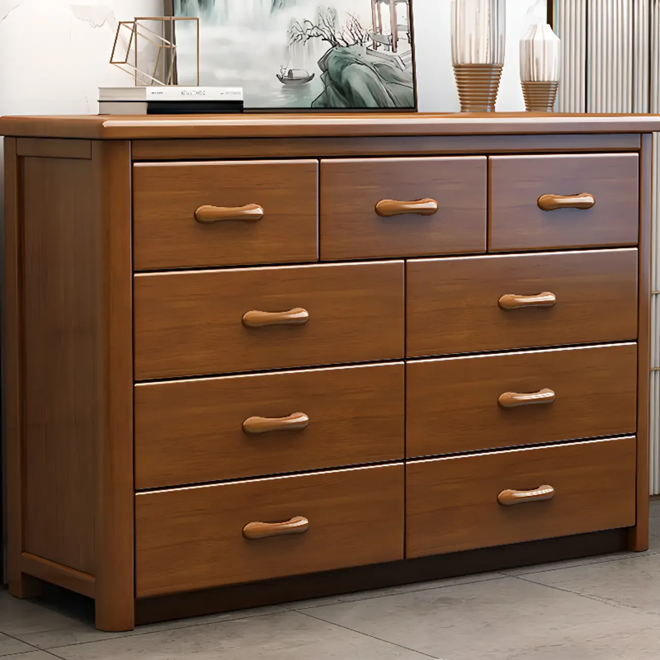 Modern Wood Dressers in Brown Finish Image - 1