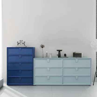 Modern Wood Dressers in Blue Color for Bedroom Image - 1
