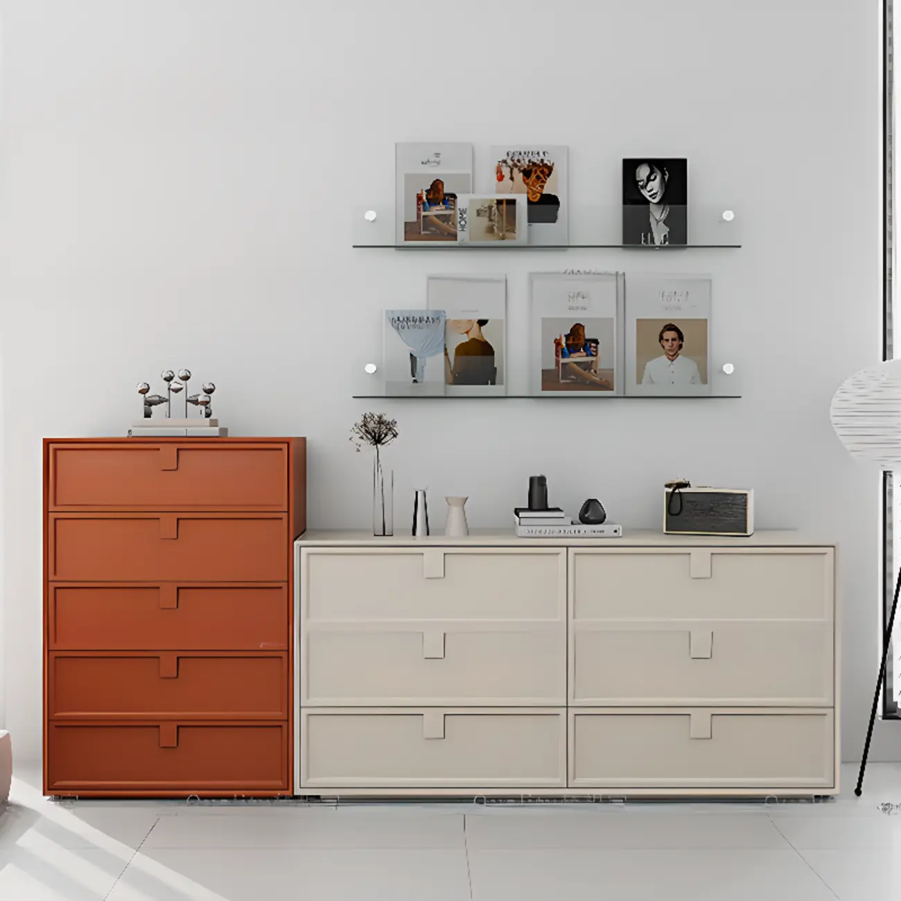 Modern Wood Dressers in Blue Color for Bedroom Image - 4 | homeyfad