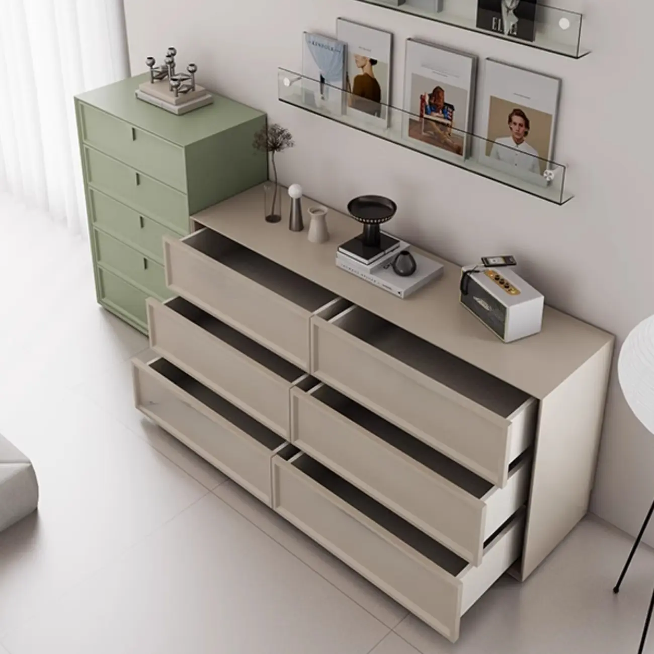 Modern Wood Dressers in Blue Color for Bedroom Image - 7 | homeyfad