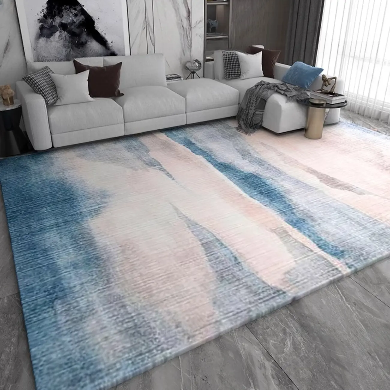 Modern Flannel Anti-slip Rectangle Area Rug Image - 2 | homeyfad