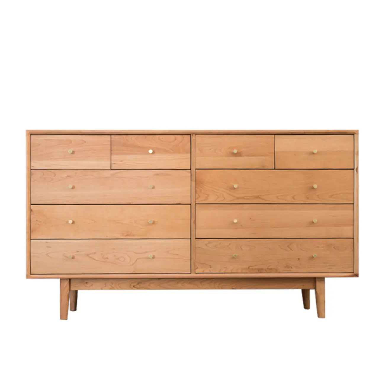 Elegant Cherry Wood 5-Drawer Dresser for Bedroom Image - 4 | homeyfad