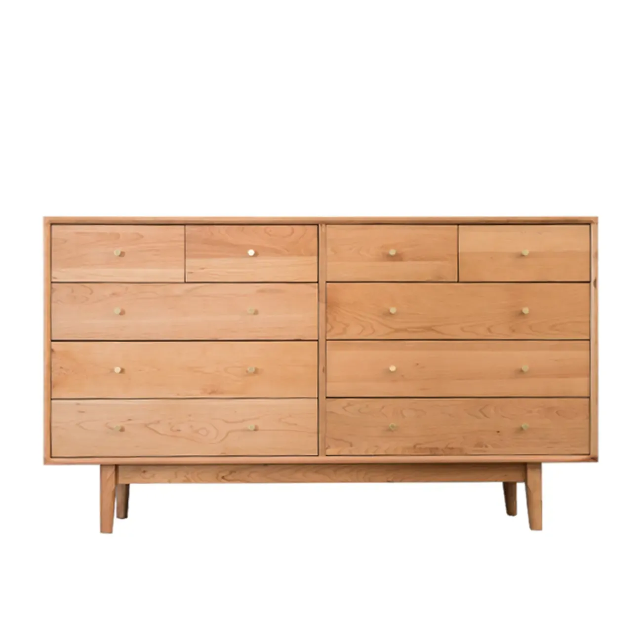 Elegant Cherry Wood 5-Drawer Dresser for Bedroom Image - 4