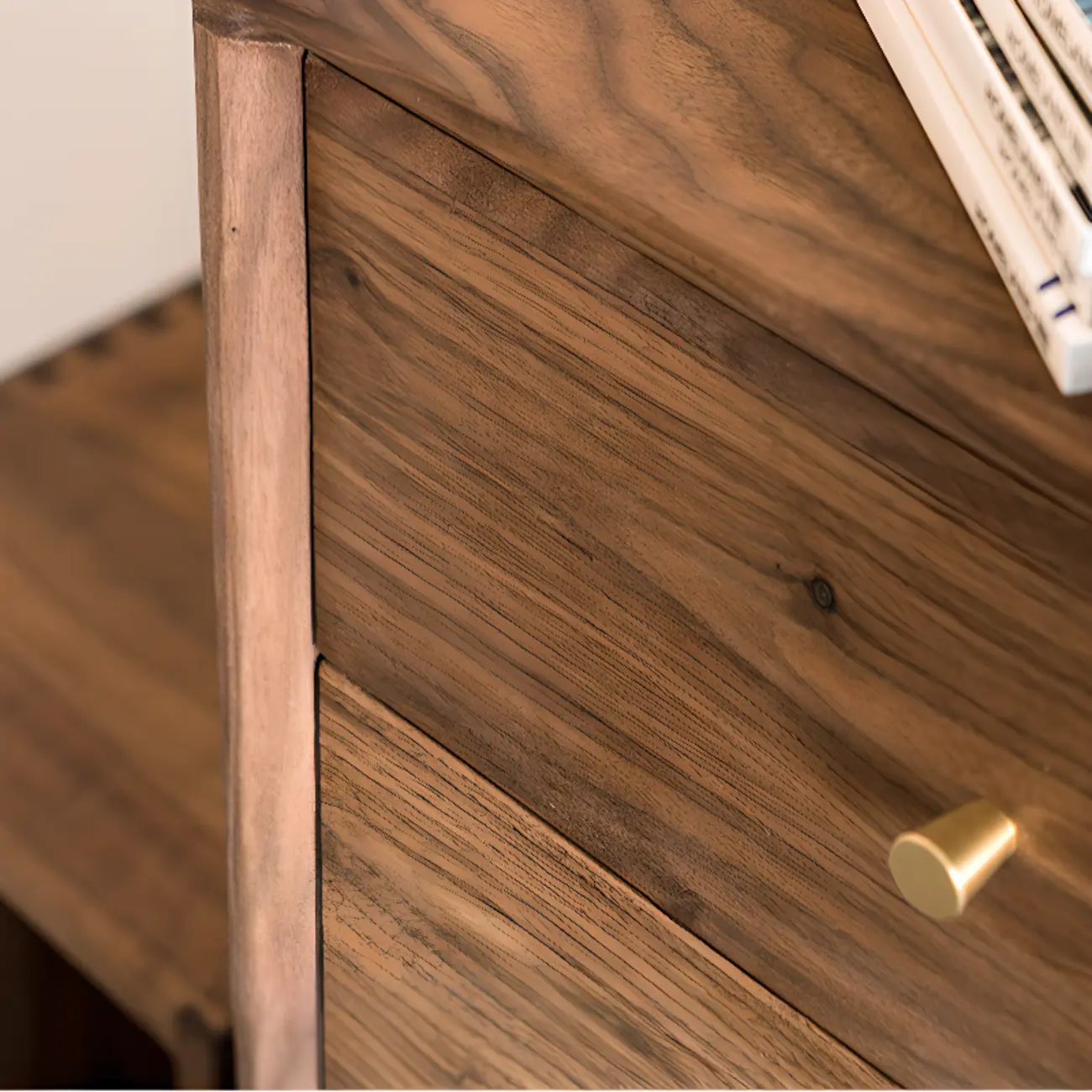 Elegant Cherry Wood 5-Drawer Dresser for Bedroom Image - 8 | homeyfad