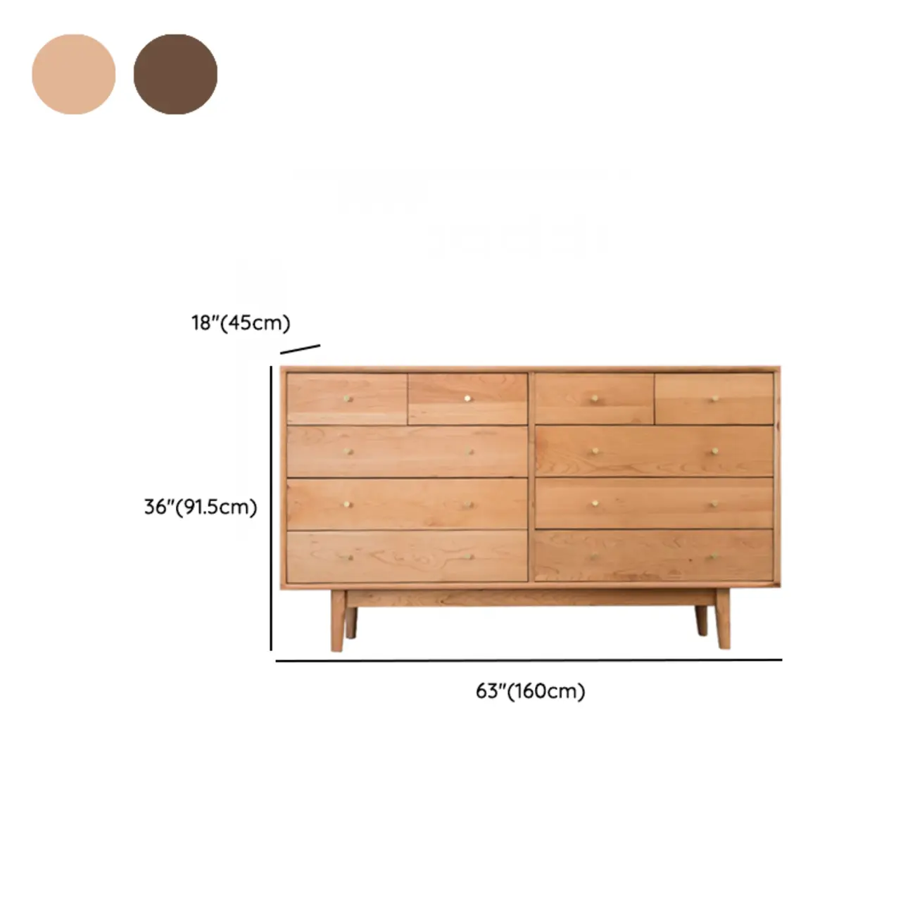 Elegant Cherry Wood 5-Drawer Dresser for Bedroom #size | homeyfad