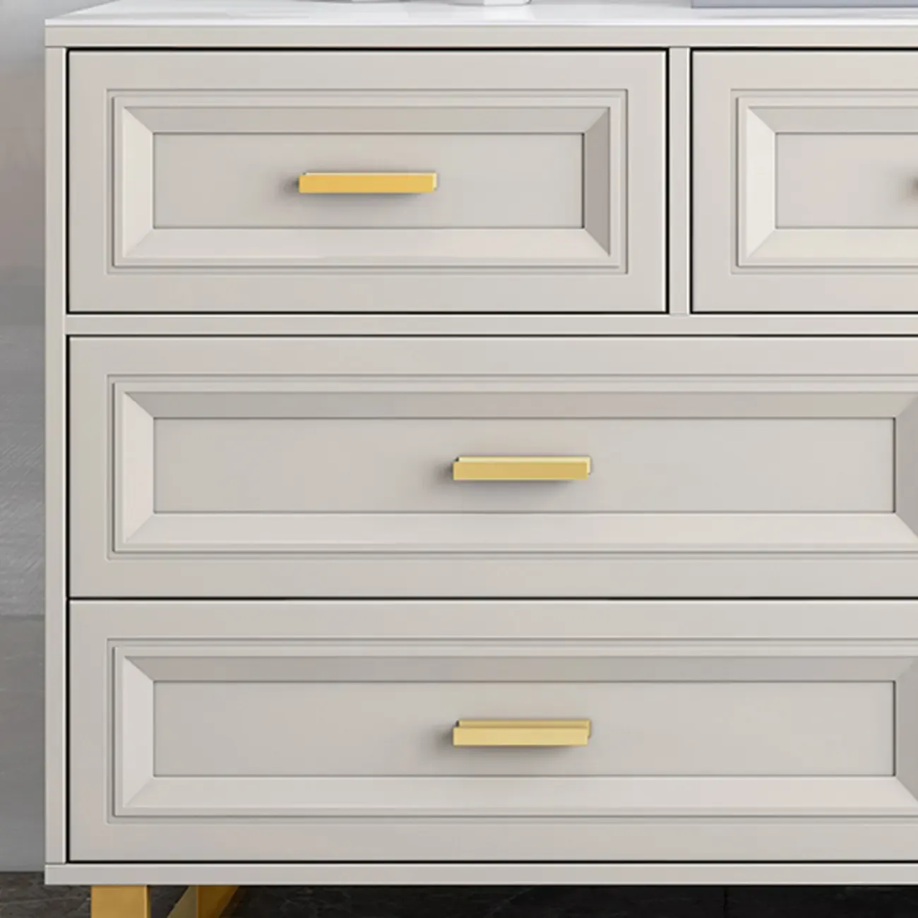 All-match Glam Grey Wood Dressers with Drawers Image - 8