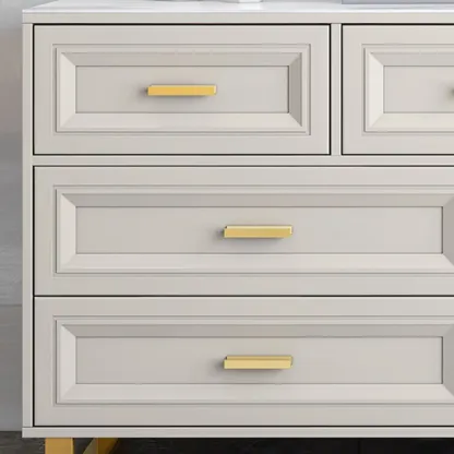 All-match Glam Grey Wood Dressers with Drawers Image - 8