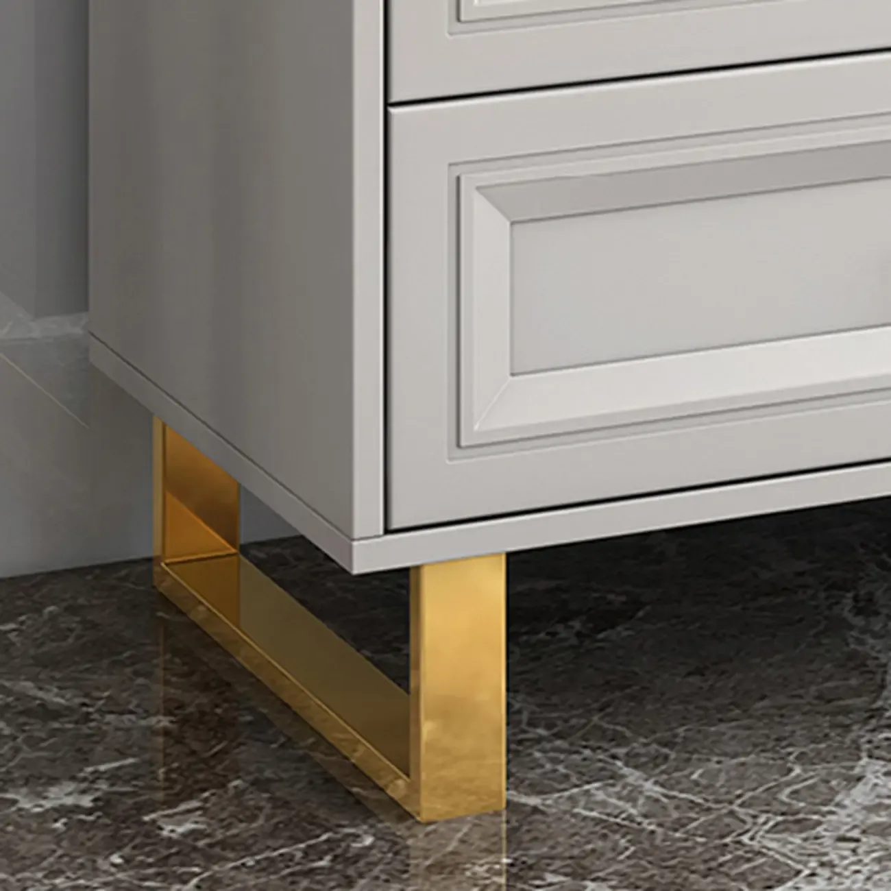 All-match Glam Grey Wood Dressers with Drawers Image - 9