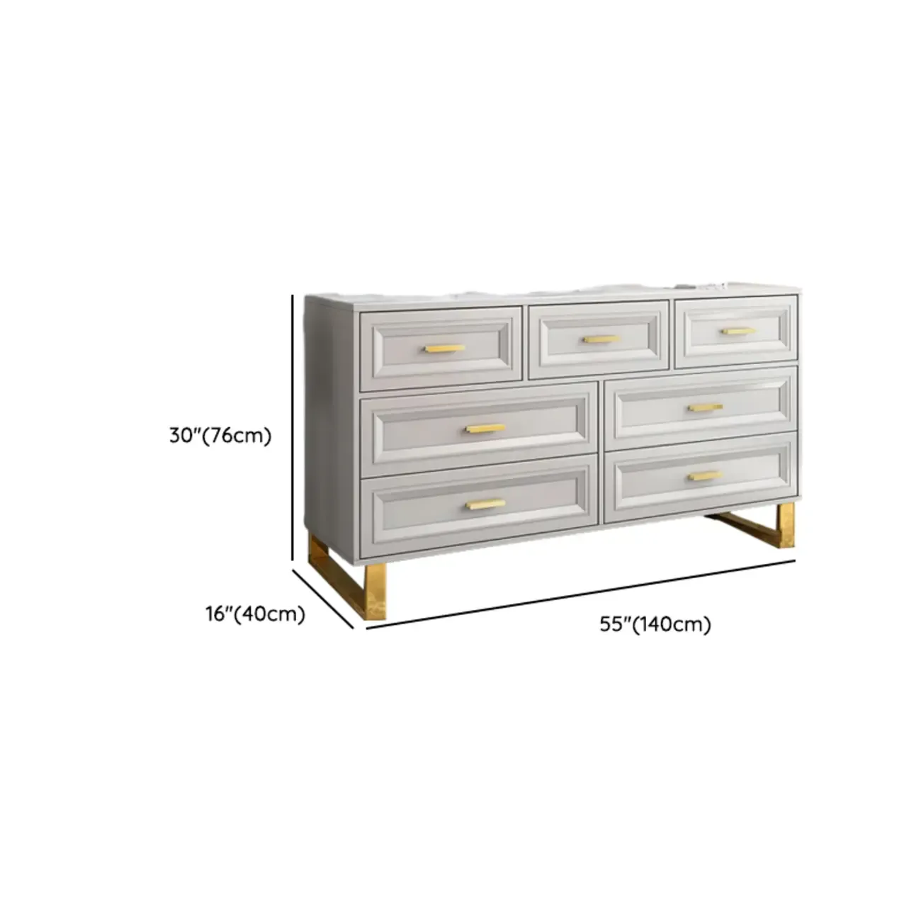 All-match Glam Grey Wood Dressers with Drawers Image - 11