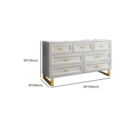 All-match Glam Grey Wood Dressers with Drawers Image - 11