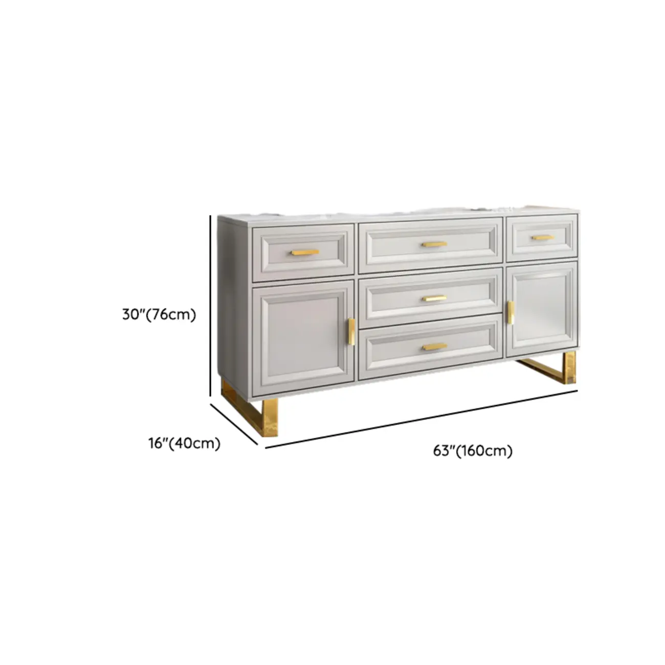 All-match Glam Grey Wood Dressers with Drawers Image - 12 | homeyfad