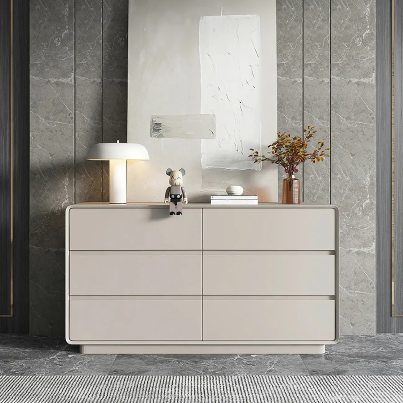 Modern White Wood Dresser with Multiple Drawers Image - 4 | homeyfad