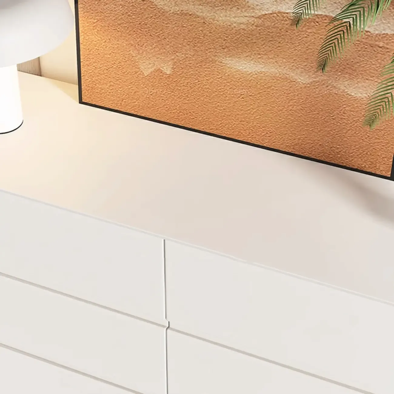 Modern White Wood Dresser with Multiple Drawers Image - 13