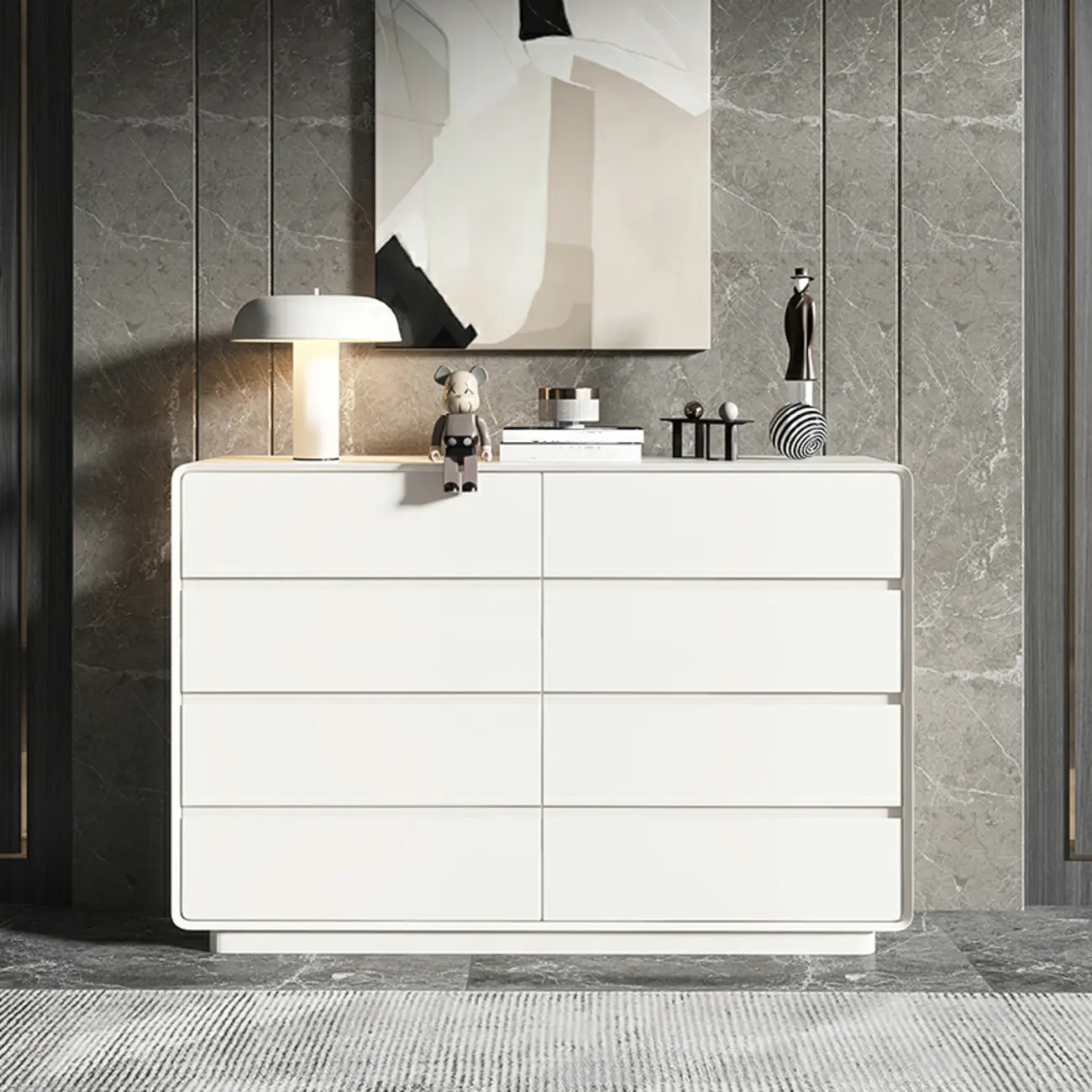 Modern White Wood Dresser with Multiple Drawers Image - 23 | homeyfad